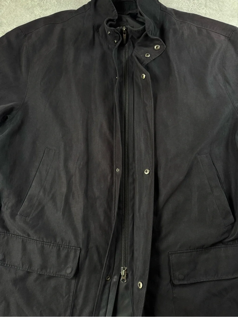 Jos. A. Bank Black Full Zip Snap Front Jacket Mens XXL